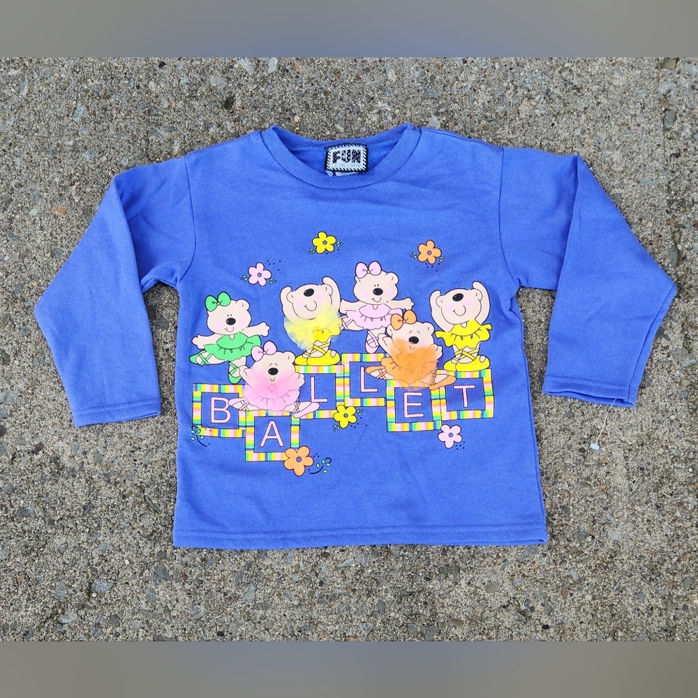 Vintage Girls Teddy Bears In Tutus Ballet Themed Shirt